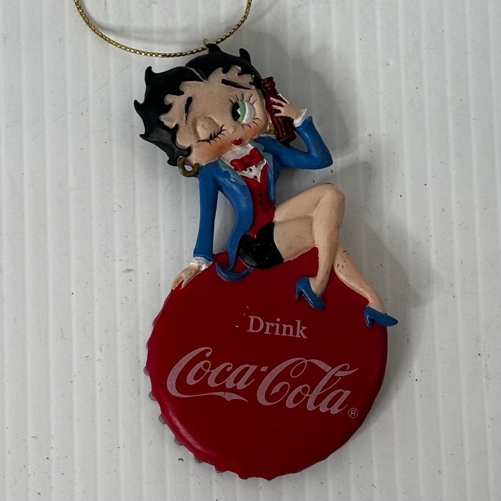 Betty Boop On Top Drink Coca Cola Bottle Cap Kurt Adler Christmas Ornament 2001